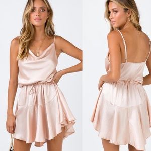 PRINCESS POLLY THE LIA MINI DRESS CHAMPAGNE